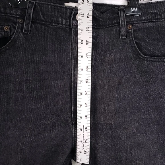 Abercrombie The 90s Straight Ultra High Rise Black Denim Jeans Women 31 Reg 12R - Picture 5 of 10